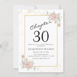Floral 30th Birthday Invitation Kaart