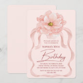 Floral 30th Birthday Invitation Kaart (Voorkant / Achterkant)