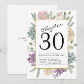 Floral 30th Birthday Invitation Kaart (Voorkant / Achterkant)