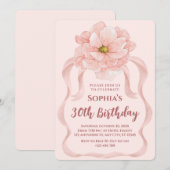 Floral 30th Birthday Invitation Kaart (Voorkant / Achterkant)