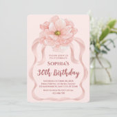 Floral 30th Birthday Invitation Kaart (Staand voorkant)