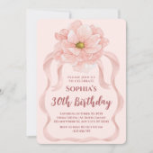 Floral 30th Birthday Invitation Kaart (Voorkant)