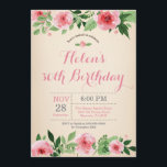 Floral 30th Birthday Invitation Pink Waterverf Kaart<br><div class="desc">Floral 30th Birthday Invitation Pink Waterverf Flower. Volwassen verjaardag. Vrouwen Bday Bash nodigen uit. Roze bloem. Vintage. 13e 15e 16e 18e 21e 30e 40e 50e 60e 70e 90e 100e, Alle leeftijden. Voor verdere aanpassing, te klikken gelieve de knoop "van de Aanpassing het"en ons ontwerphulpmiddel te gebruiken om deze sjabloon te...</div>