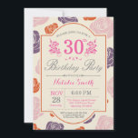 Floral 30th Birthday Invitation roze Roses Kaart<br><div class="desc">Floral 30th Birthday Invitation. Roze Paarse Oranje Rozen. Vrouwen,  dame,  meisje-dag. 13e 15e 16e 18e 21e 30e 40e 50e 60e 70e 90e 100e,  Alle leeftijden. Voor verdere aanpassing,  te klikken gelieve de knoop "van de Aanpassing het"en ons ontwerphulpmiddel te gebruiken om deze sjabloon te wijzigen.</div>