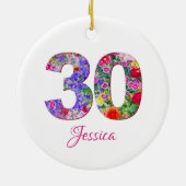 Floral 30th Birthday Ornament (Achterkant)