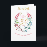 Floral 30th Birthday Waterverf Rode Blauwe bloemen Kaart<br><div class="desc">Zachte waterverf met roze,  rode,  blauwe en groene bloemen. De bijen maken de zomer af alsof ze de kaart aanvoelen. Bewerk eenvoudig de belangrijkste gegevens op de kaart met de sjabloon die u hebt opgegeven.</div>