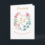 Floral 30th Birthday Waterverf Rode Blauwe bloemen Kaart<br><div class="desc">Zachte waterverf met roze,  rode,  blauwe en groene bloemen. De bijen maken de zomer af alsof ze de kaart aanvoelen. Bewerk eenvoudig de belangrijkste gegevens op de kaart met de sjabloon die u hebt opgegeven.</div>