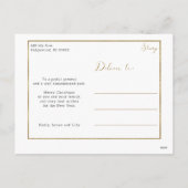 Floral 3-foto Gold Prettige feestdagen script (Achterkant)