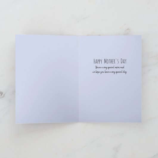 Floral 3 Foto roze Happy Mothers Day Kaart (Binnen)