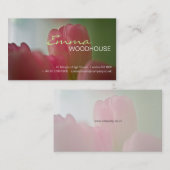 Floral 3 - Visitekaartje met roze tulpen (Voorkant / Achterkant)