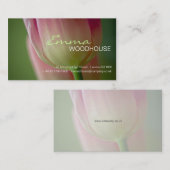 Floral 3 - Visitekaartje met roze tulpen (Voorkant / Achterkant)