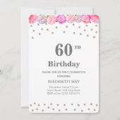 Floral 40e, 60e verjaardag met diamanten kaart (Voorkant)