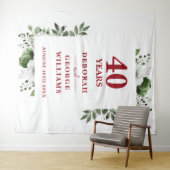 Floral 40e Jubileum Photo Booth Achtergrond Wandkleed (In Situ (horizontaal))