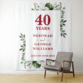 Floral 40e Jubileum Photo Booth Achtergrond Wandkleed (In situ)