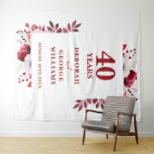 Floral 40e Jubileum Photo Booth Achtergrond Wandkleed (In Situ (horizontaal))