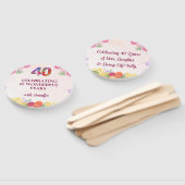 Floral 40ste verjaardagsfeestje - Elegante pastel Handwaaier (Niet-gemonteerd)