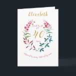 Floral 40th Birthday Waterverf Rode Blauwe bloemen Kaart<br><div class="desc">40ste verjaardagskaart. Zachte waterverf met roze,  rode,  blauwe en groene bloemen. De bijen maken de zomer af alsof ze de kaart aanvoelen. Bewerk eenvoudig de belangrijkste gegevens op de kaart met de sjabloon die u hebt opgegeven.</div>