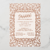 Floral 40th Custom Photo Surprise Verjaardag Folie Uitnodiging (Voorkant)