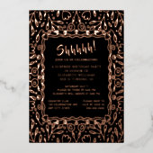 Floral 40th Custom Photo Surprise Verjaardag Folie Uitnodiging (Voorkant)