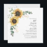 Floral 40th Surprise Birthday Sunflower Eucalyptus Kaart<br><div class="desc">Je kunt je eigen verjaardagsuitnodigingen eenvoudig creëer met onze moderne zonnebloem Eucalyptus Greenery Waterverf sjabloon door op Personalize te klikken. Ideaal voor elke leeftijd en eenvoudig opnieuw te gebruiken voor andere speciale gebeurtenissen wanneer u op de knop "Bewerken met ontwerpgereedschap" klikt</div>