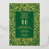 Floral 40th Surprise Verjaardag Sjabloon Green Gol (Voorkant)