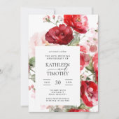 Floral 40th Wedding Jubileum Kaart (Voorkant)