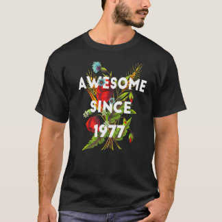 Floral 45 jaar oude verjaardag Geweldige sinds 197 T-shirt