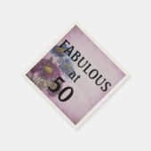 Floral 50 en Fab Birthday Party Napkins Servet (Hoek)