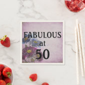 Floral 50 en Fab Birthday Party Napkins Servet (Insitu)