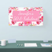 Floral 50 en Fabulous 50th Birthday Spandoek (Beurs)