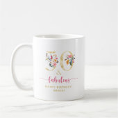 Floral 50 en Fabulous Birthday Gold en Roze Coff Koffiemok (Links)