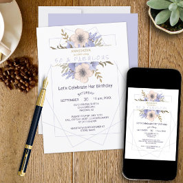 Floral 50 en Roos van de Peach van Fabulous Kaart