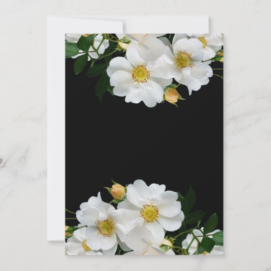 Floral 50e Jubileum zwart-wit Kaart (Achterkant)