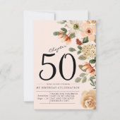 Floral 50e verjaardag bedankkaart (Voorkant)