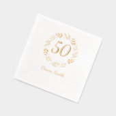 Floral 50ste verjaardag folie servetten (Links)