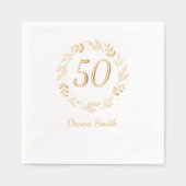 Floral 50ste verjaardag folie servetten (Voorkant)