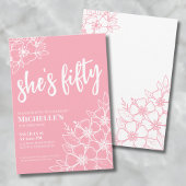 Floral 50ste verjaardagsfeestje kaart