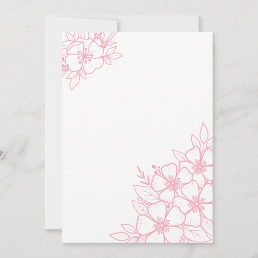 Floral 50ste verjaardagsfeestje kaart (Achterkant)