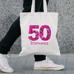 Floral 50th birthday canvas tas modern gepersonali<br><div class="desc">Floral 50th birthday canvas tas modern gepersonaliseerd. Gefotografeerd en ontworpen met liefde. Laat iemand speciaal glimlachen! Geniet ervan!</div>