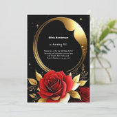 Floral 50th Birthday Invitation Kaart (Staand voorkant)