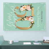Floral 50th Birthday Mint Gold  Glamoureus Spandoek (Beurs)