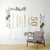 Floral 50th Jubileum Fotocabine Achtergrond Wandkleed (In Situ (horizontaal))