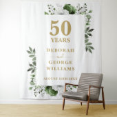 Floral 50th Jubileum Fotocabine Achtergrond Wandkleed (In situ)