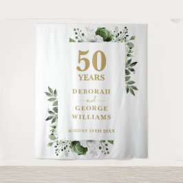 Floral 50th Jubileum Fotocabine Achtergrond Wandkleed