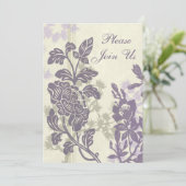 Floral 50th Jubileum Party Invitation Kaart (Staand voorkant)