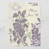 Floral 50th Jubileum Party Invitation Kaart (Voorkant / Achterkant)