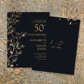 Floral 50th Wedding Jubileum Opslaan De Datum Briefkaart