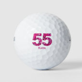 Floral 55th Gift voor Beste Vriend – Aangepaste Na Golfballen (Voorkant)