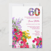 Floral 60ste verjaardag - Garden Celebration Desig Kaart (Voorkant)