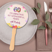 Floral 60ste verjaardagsfeest begunstigt 60 aangep handwaaier